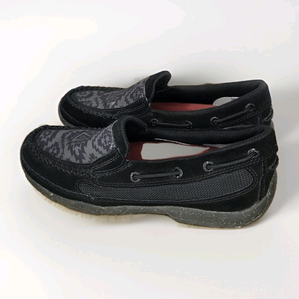 Twisted X Casual Shoes Womens Aztec Slip On Black Gray Driving Moccosin Sz 6